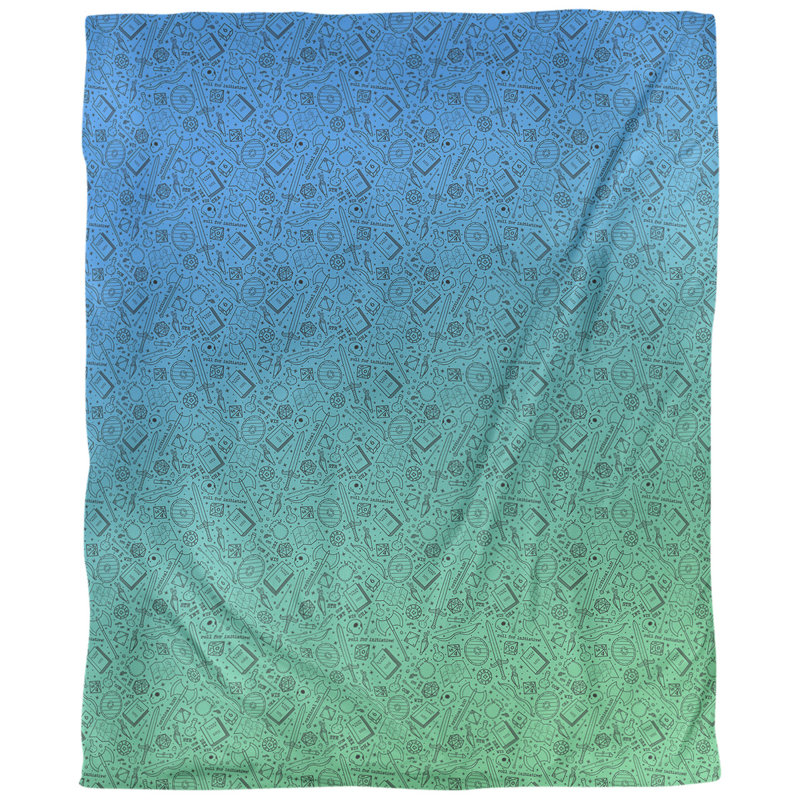 Housse de couette Katelyn Elizabeth, Microfibre, Housse de couette pour grand lit, Vert / bleu ciel