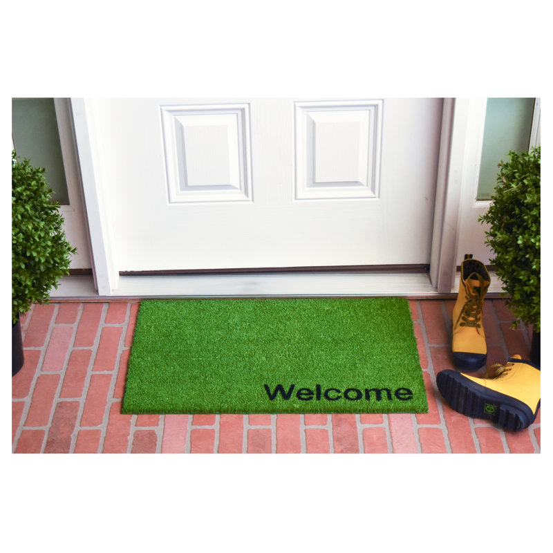 Kasper Non-Slip Doormat, 17" W x 29" L, Green