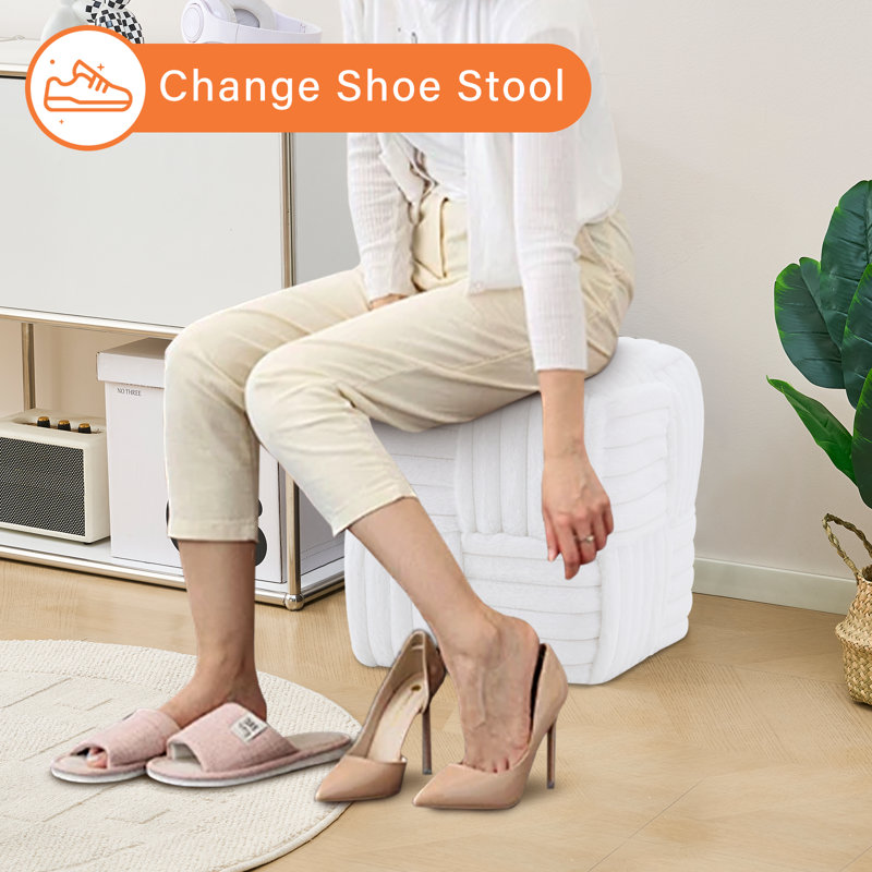 Repose-pieds polyvalent en velours côtelé - Parfait pour les sièges de coiffeuse, les tabourets de canapé et les sièges d'appoint du salon