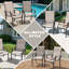 Outdoor 2-piece PVC-coated polyester Dining Chairs With Ergonomic Design, Beige