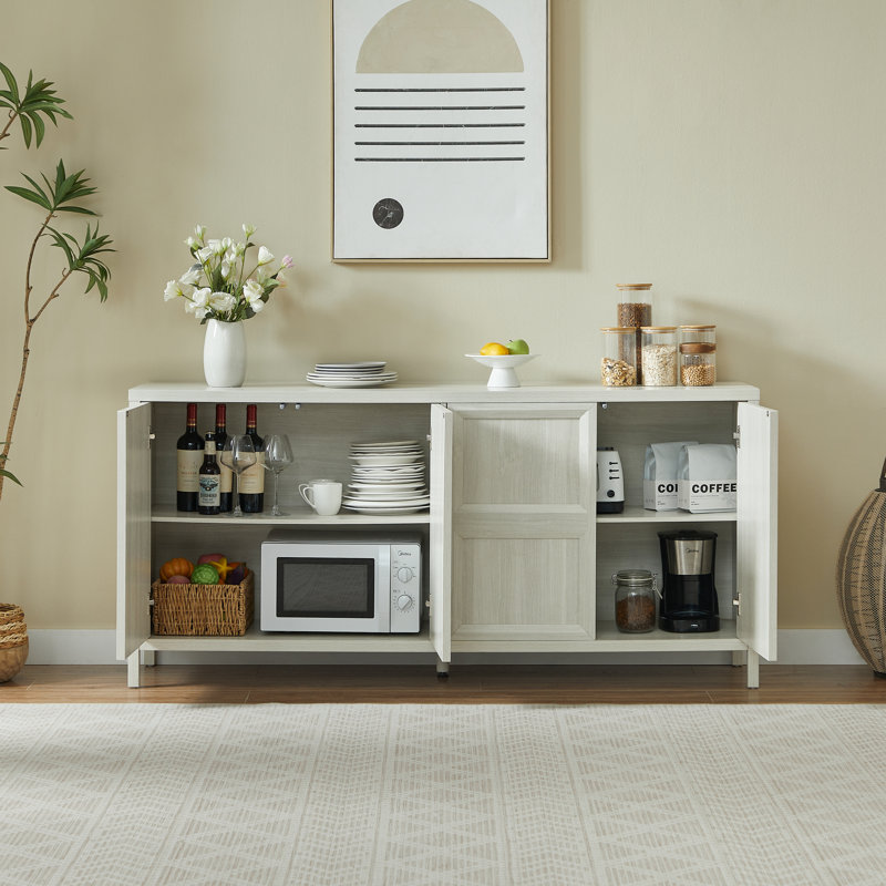 Buffet de rangement 67 po, Gris clair