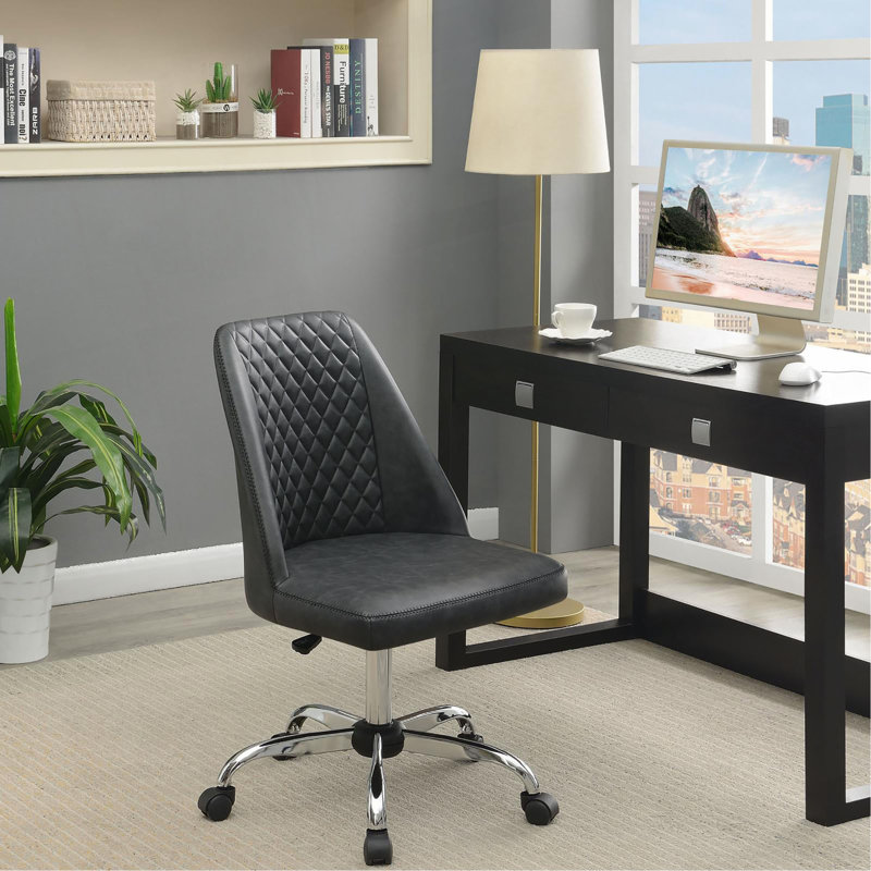 Chaise de bureau réglable grise et chromée