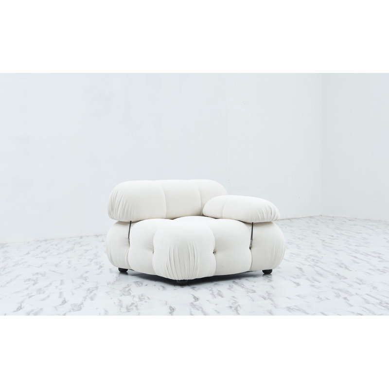 Zamara Upholstered Armchair, White 100% Polyester