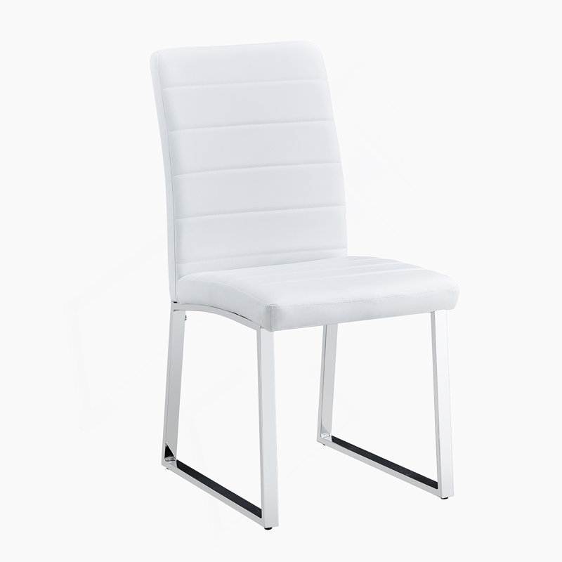 Ensemble de 4 chaises robustes: coussin de 2,1 po d'épaisseur, structure en fer, parfait pour la maison ou le bureau. Couleurs classiques, bon rapport qualité-prix