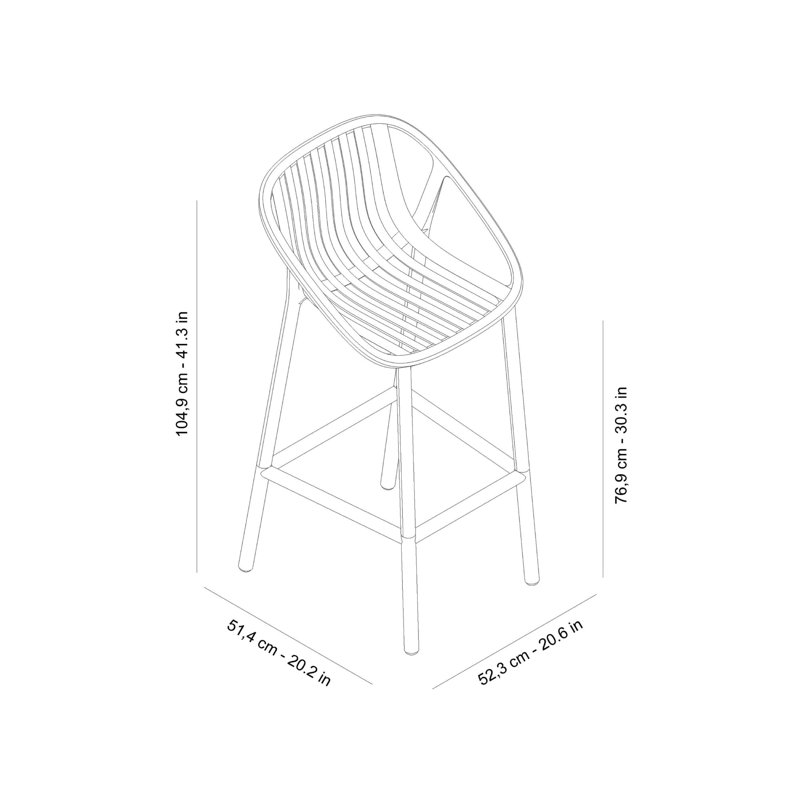 Bini Medium Stool, 29.72" Seat Height, Sand