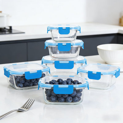 24-Piece Glass Food Storage Container Set With Lids - Airtight, Stackable, And Leakproof Meal Prep Containers For Freezer, Microwave, And Oven Use