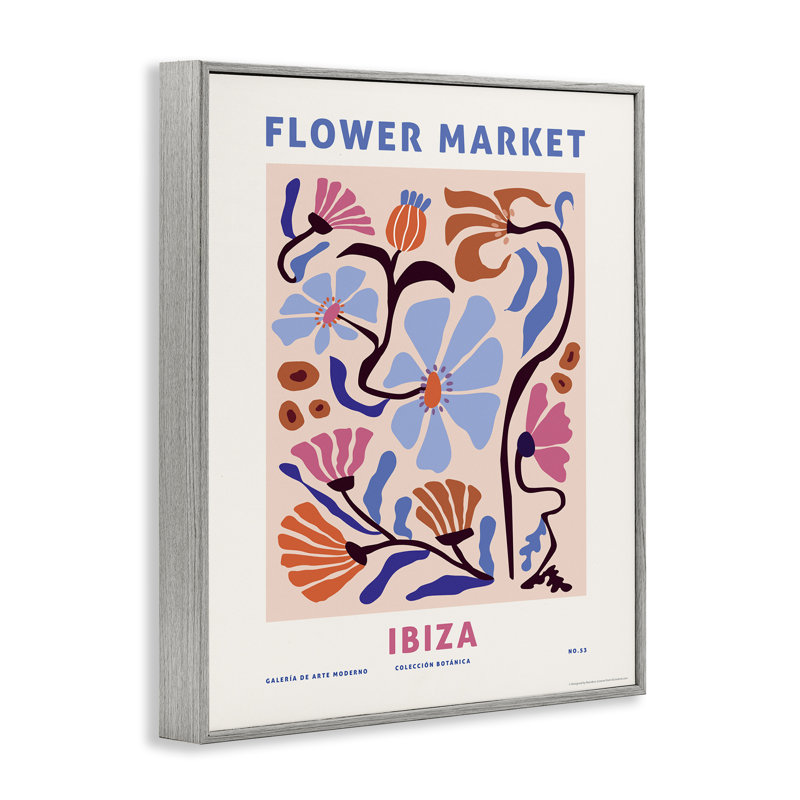Art numérique d'Ibiza par Reinders, Encadré gris, H 14 po x l 11 po