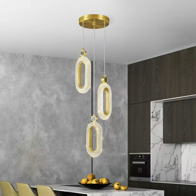 Luminaire suspendu moderne à 3 lumières pour îlot de cuisine DEL à intensité variable pour salle à manger, salon, chambre, couloir, entrée, îlot de cuisine, luminaires