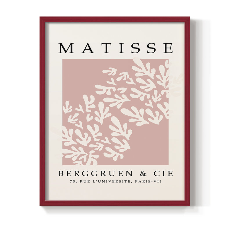 Matisse Cxxix, reproduction encadrée - bois massif, Rouge, H 10 po x l 8 po