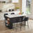 61" Kitchen Island Cart With Imitation Marble Top – Portable Workstation With Storage Shelves, Power Outlets & Adjustable LED Light-28591945