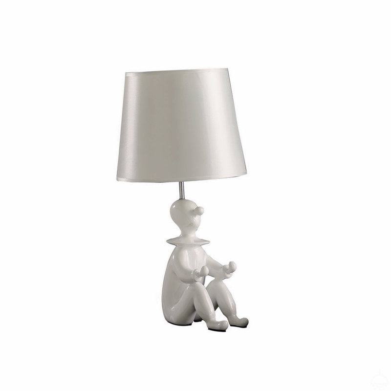 Lampe de table moderne en résine, Blanc, Blanc