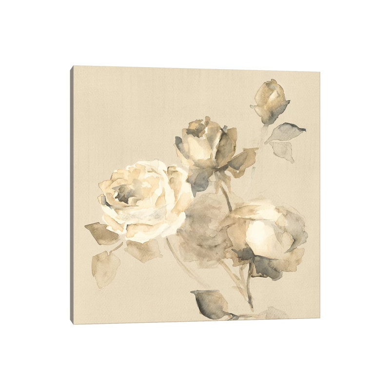 Rose Blossoms by Wild Apple Portfolio - Wrapped Canvas Painting, 30.48 cm H x 30.48 cm W