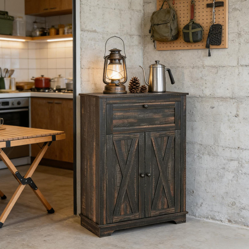 Buffet rustique avec tablette réglable