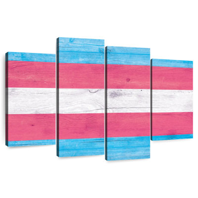 Hiltrud rose, bleu, blanc