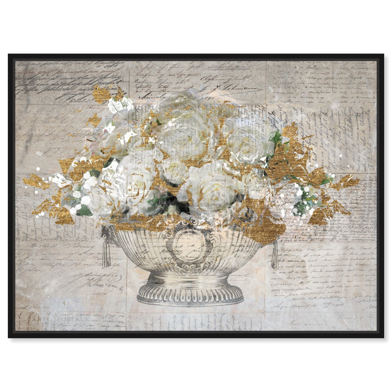 «Floral and Botanical Monaco Roses Florals», reproduction d'impression sur toile, H 24 po x l 30 po x 1,5 po