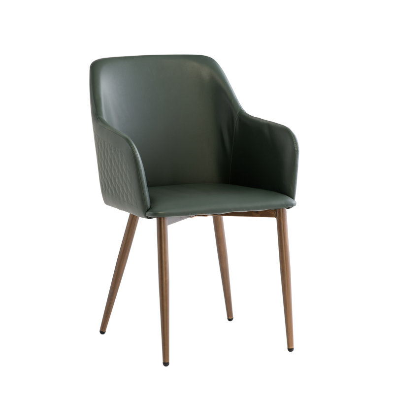 Erkson 48cm H Upholstered Metal Side Chair in Green