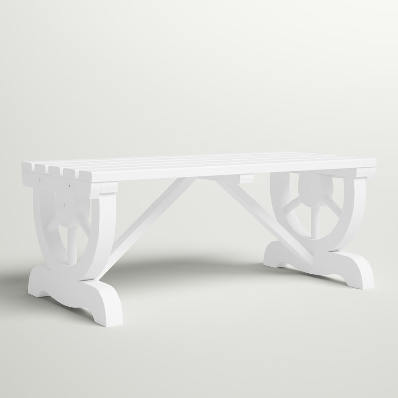 Banc de jardin en bois Lofton, Blanc