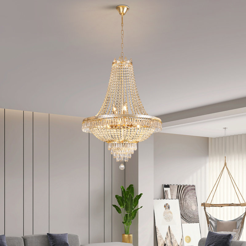 Sato 9 - Light Dimmable Empire Chandelier, Gold