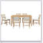 Ensemble de table de salle à manger rétro 7 pièces pour 6 personnes, en bois rectangulaire avec chaises rembourrées pour plus de confort et de style dans la salle à manger et la cuisine-1608433666-1608433664