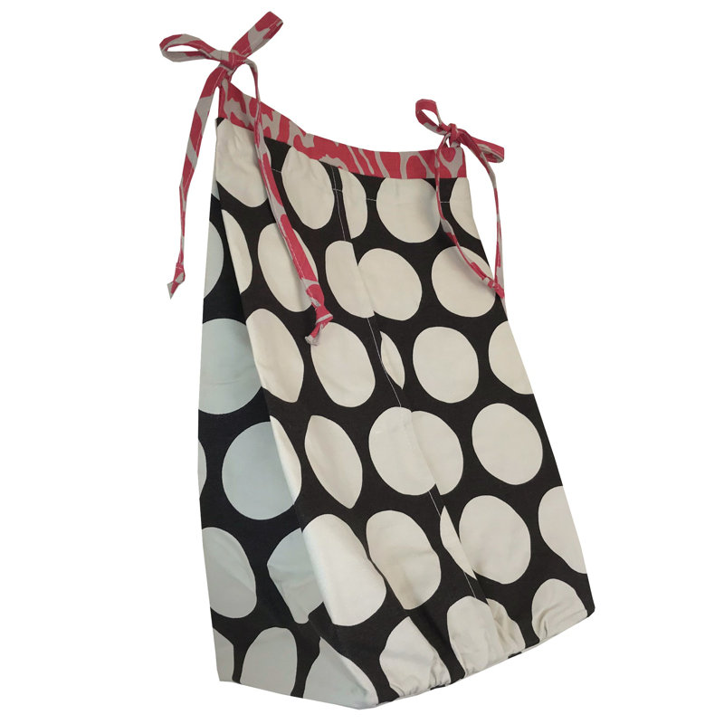 Raspberry Dot 100% Cotton Polka Dots Crib Diaper Stacker