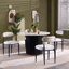 Table de salle à manger de 46 pouces en faux marbre, base en métal noir Wave avec décoration dorée - pouvant accueillir 4 personnes pour la cuisine et la salle à manger