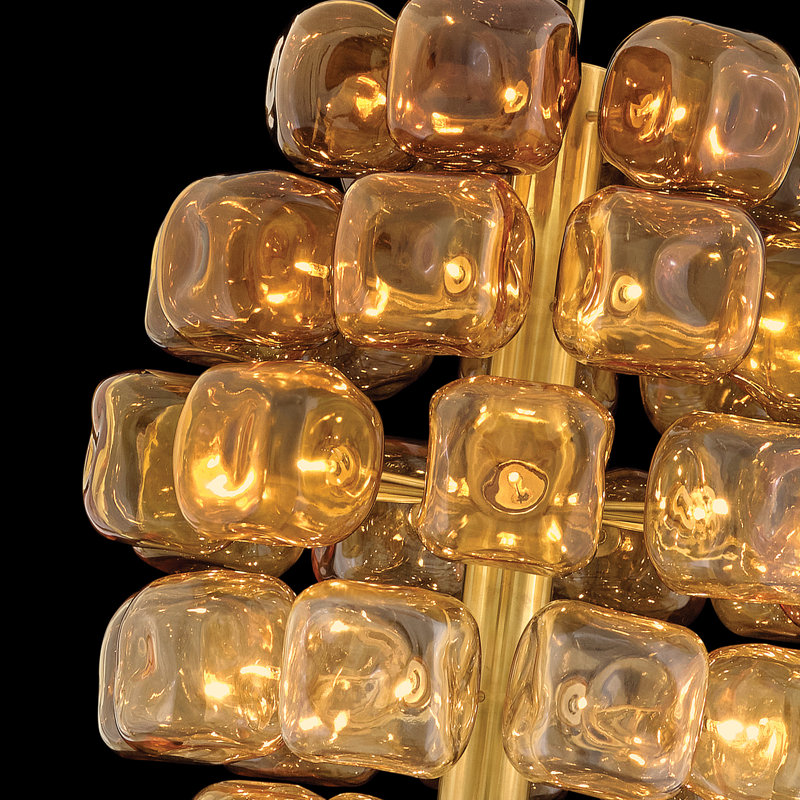 Perriand 40 - Light Chandelier, Unlacquered Brass, 38.5" H x 30" W x 30" D