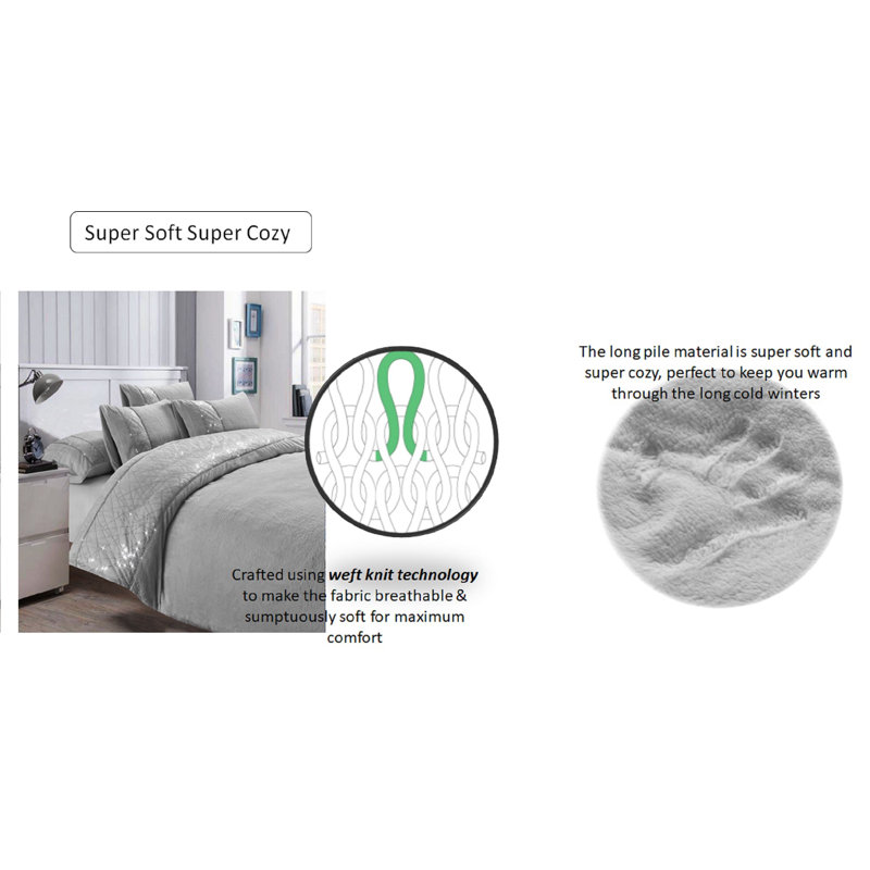 Mercer41 Thayer Duvet Cover Set with Pillowcases, Single - 1 Standard Pillowcase, Silver