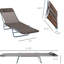 Chaise longue pliante brune, 5 sièges inclinables et respirants en filet avec pour l'extérieur, plage, chaise de jardin