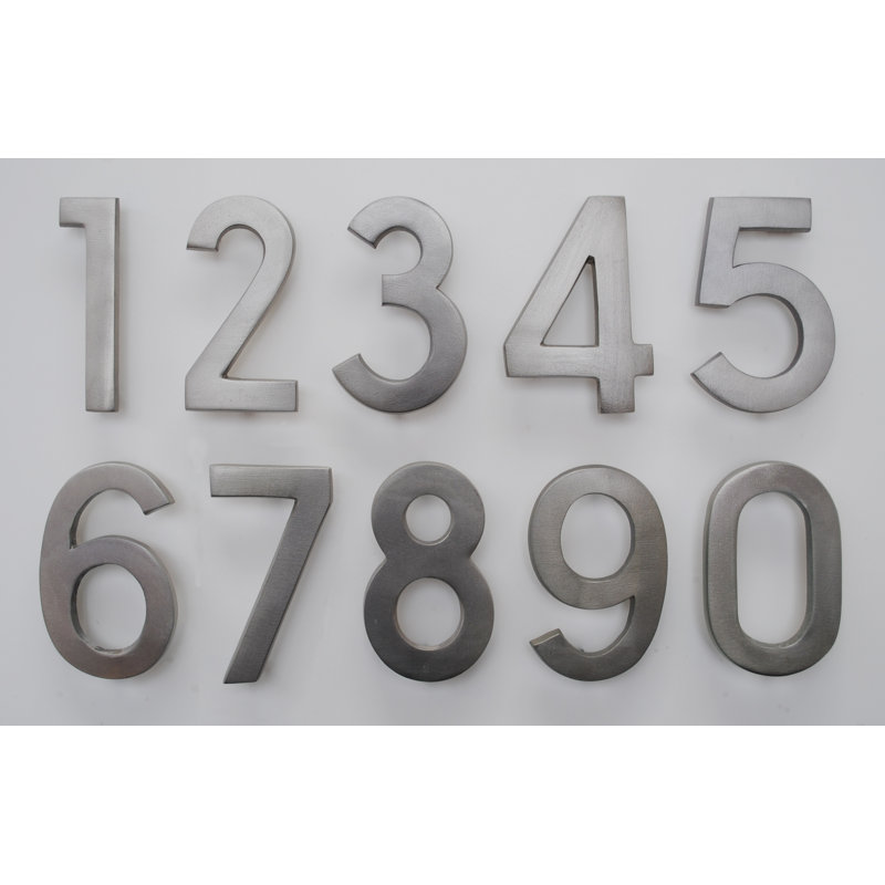 Numéro de maison à fixation flottante 4 po, 1, Nickel satiné