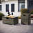 Rattan Fire Pit Table with Tank Holder and Ceramic Tile Tabletop