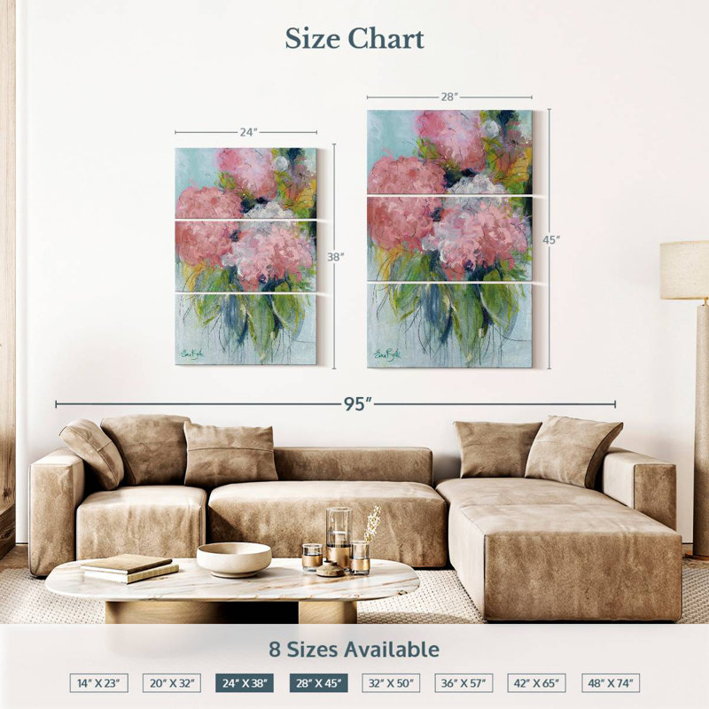 Hortensias roses Avery I, H 38 po x l 24 po