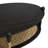 Oval Wood Coffee Table With Seagrass Shelf-1843684614
