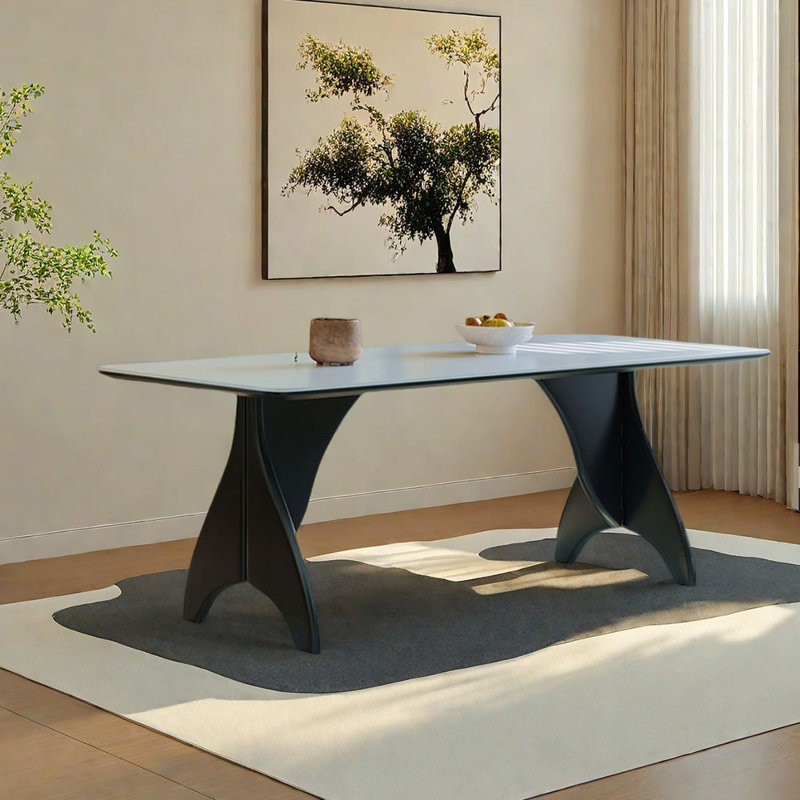 Table de salle à manger en frêne, H 29,53 po x L 70,87 po x l 35,43 po, Noir