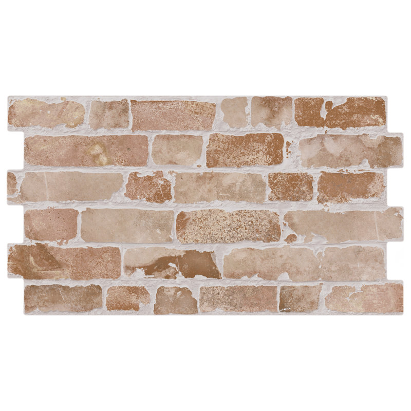 Manhattan 12" x 21" Porcelain Brick Look Wall Tile, Brown
