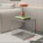 Simple Square Retro Side Table Bedside Table Coffee Table, Fashion Metal Silver Coffee Table Magazine