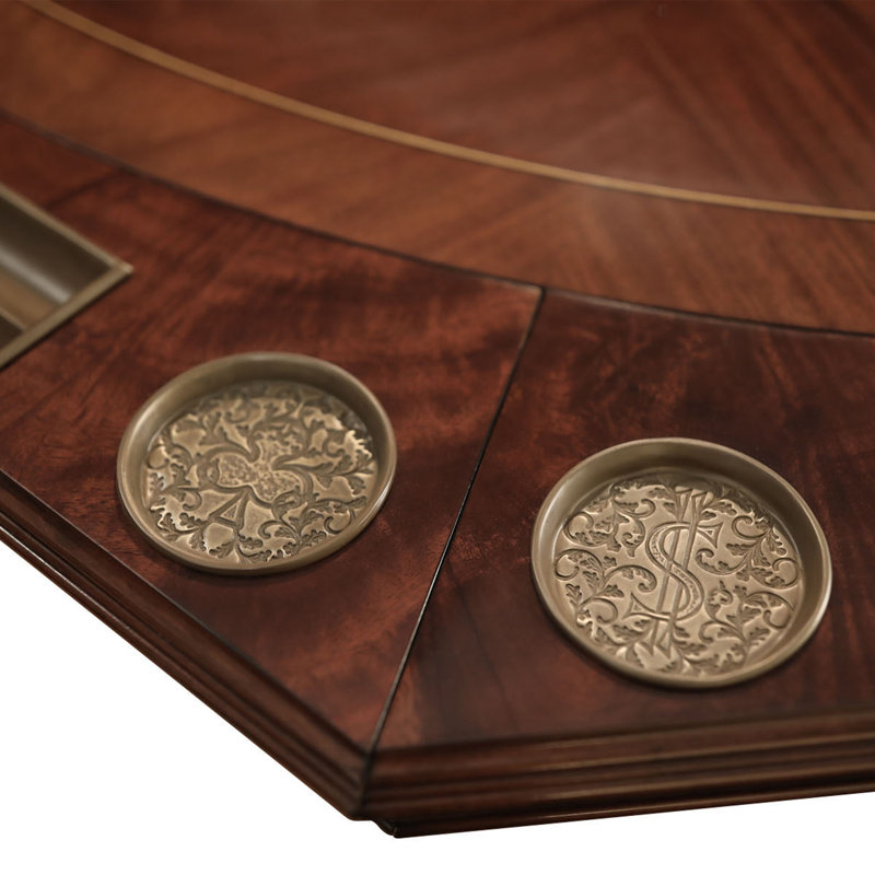 Round Expanding Dining Table & Poker With Table Two Leaf Storage Cabinets