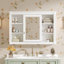 Armoire de rangement murale de 42 po, armoire à pharmacie, armoire de salle de bain moderne avec miroir, armoire à miroir avec 6 tablettes ouvertes (ne pas inclure le meuble-lavabo)