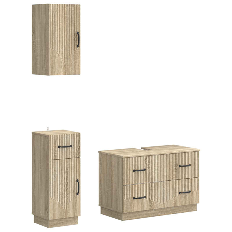 Bathroom Storage Furniture Set, Sonoma Oak