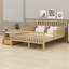 Base de lit plateforme en bois robuste avec garde-corps doubles et 2 tiroirs de rangement-126553062