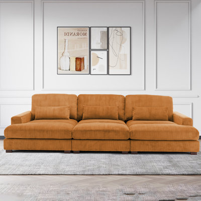 Canapé modulaire en velours côtelé 127,6 po