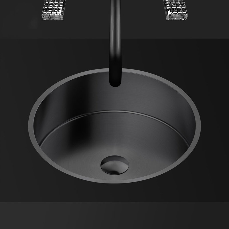 Maestro Bath Honora 14.7'' Stainless Steel Circular Bathroom Sink, Gun Metal