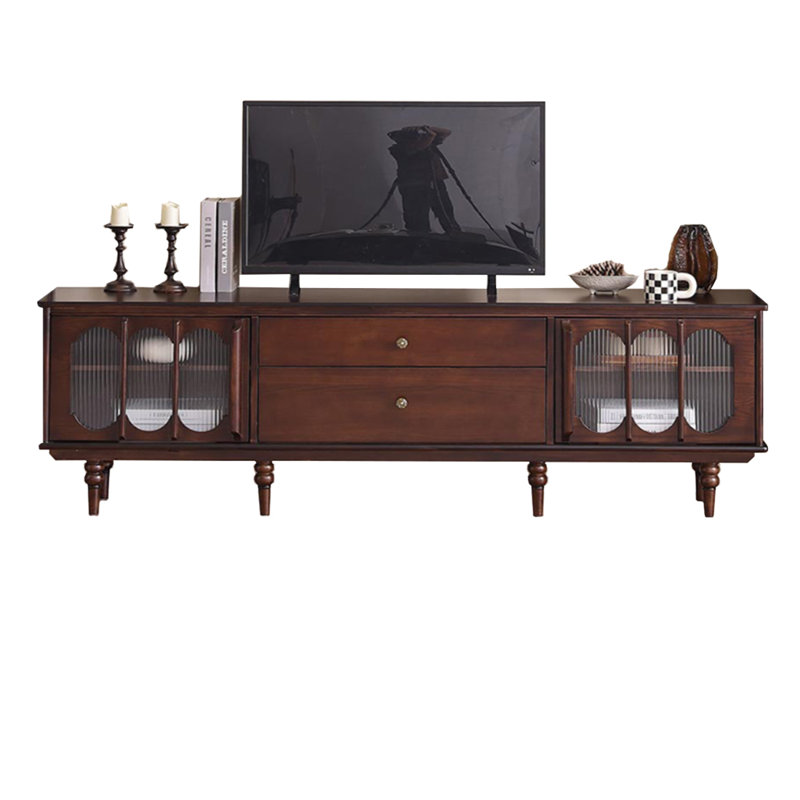 Meuble télé en bois de chêne rétro, H 24,4 po x L 86,61 po x l 15,75 po