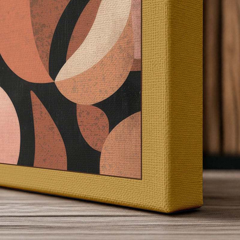Flowing Forms Mid-Century - Wrapped Canvas, Ochre Border, 30x20 - 76.2 x 50.8 cm