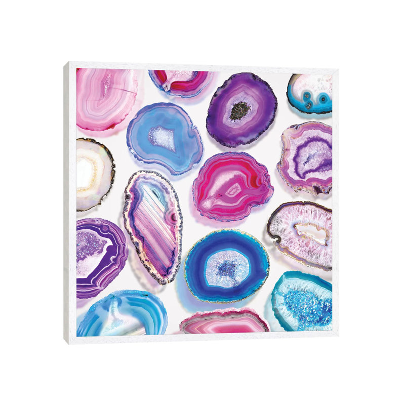Agate Dream by Erin Summer - Print on Canvas, 45.72cm H x 45.72cm W x 3.81cm D, White Framed