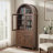 Dome Cabinet, made of high-quality materials and antique craftsmanship, with large storage space, Natural-2144142237