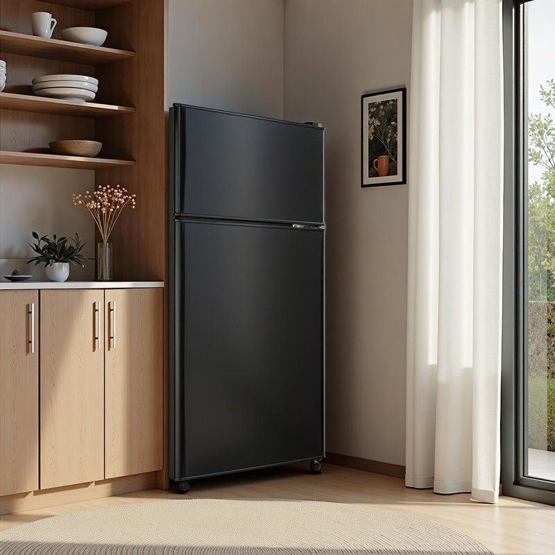 3.5 Cu.ft Mini Fridge With Freezer Mini Fridge With Adjustable Shelves Small Refrigerator With 2-Door For Home, Kitchen, Office And Bedroom