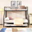 Lit simple superposé au dessus d'un lit double avec lit gigogne en métal, aucun sommier requis, assemblage facile