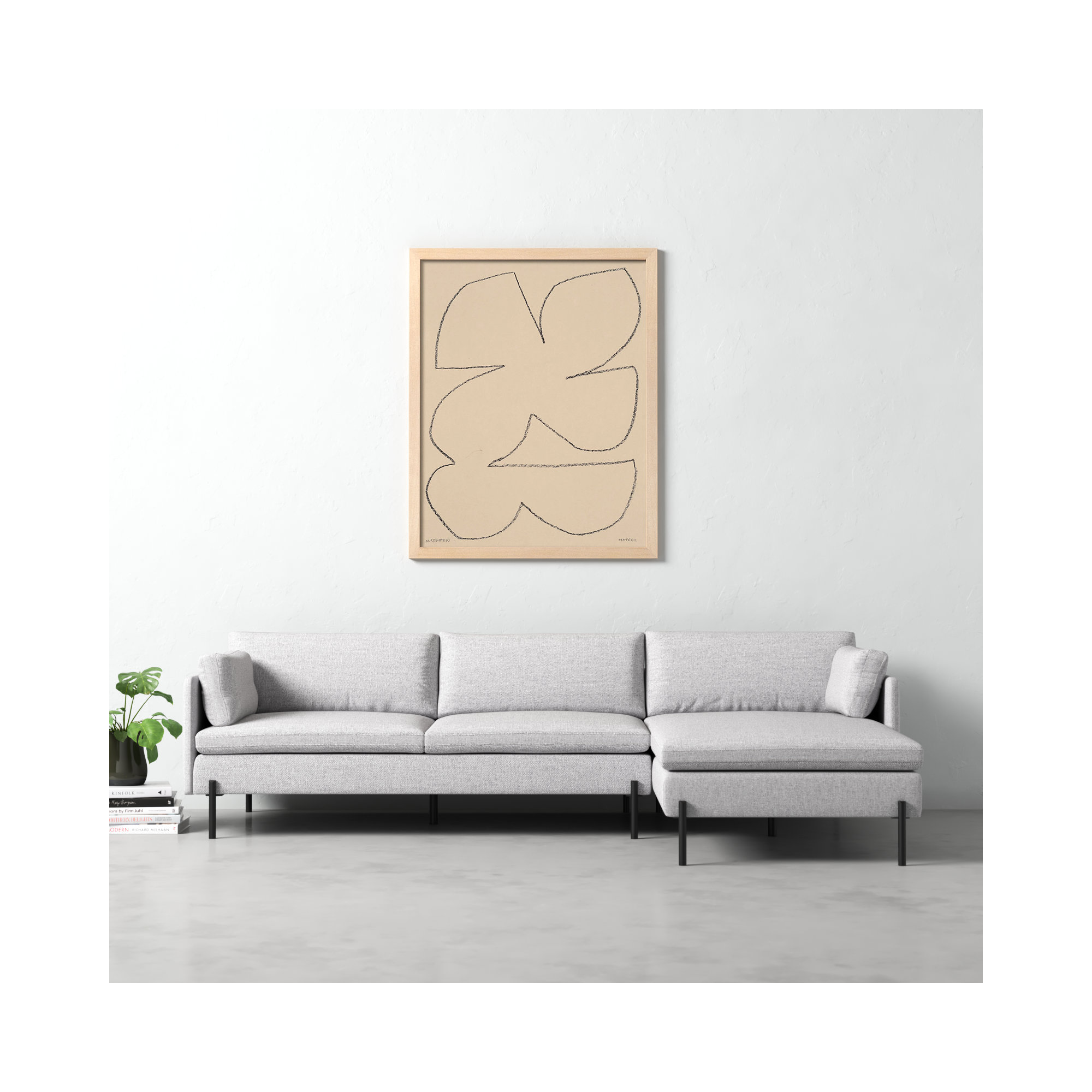 Outlines 4 by Michael Kempen, Maple Framed, 40" W x 50" H