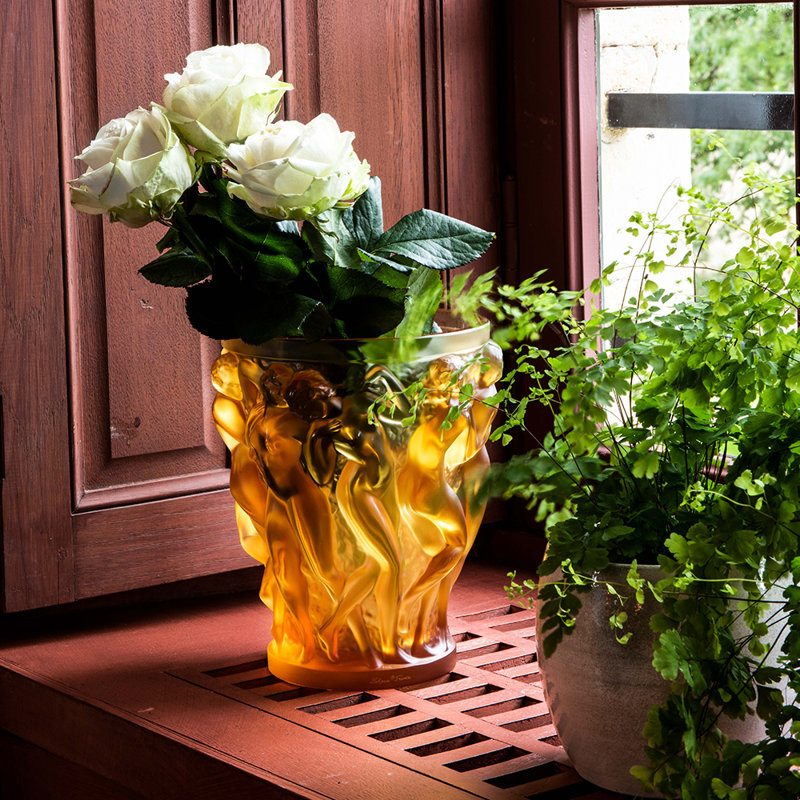 Bacchantes Handmade Crystal Table Vase