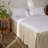 French Linen Bed Skirt Split Corner with Button Drop-135108453-135108451-135108450